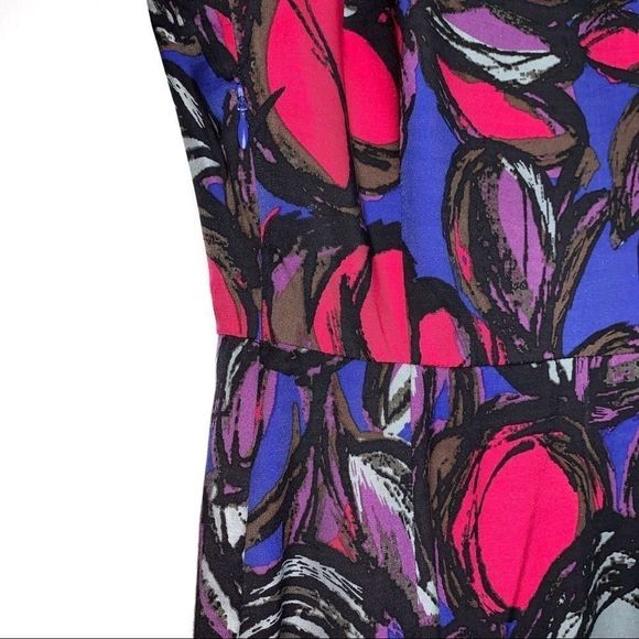Boden Silk Blend Pink Multicolor Print Shift Dress - Picture 7 of 8